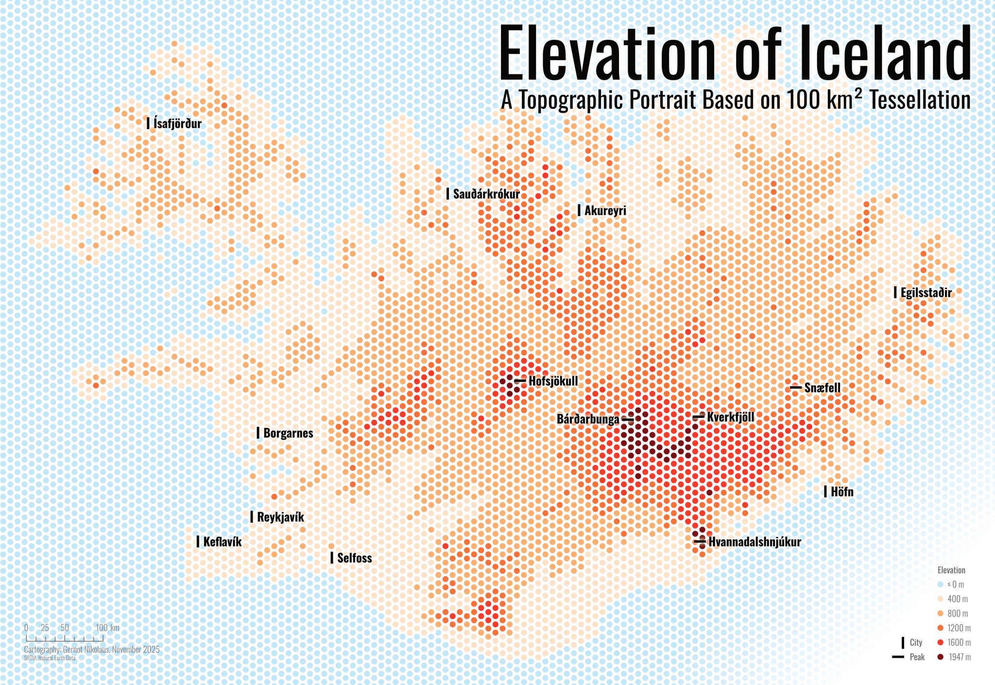 Elevation of Iceland