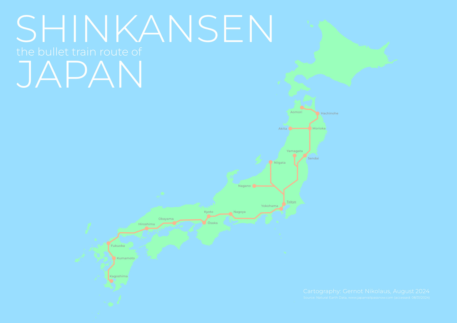 Shinkansen, the speed train line of Japan